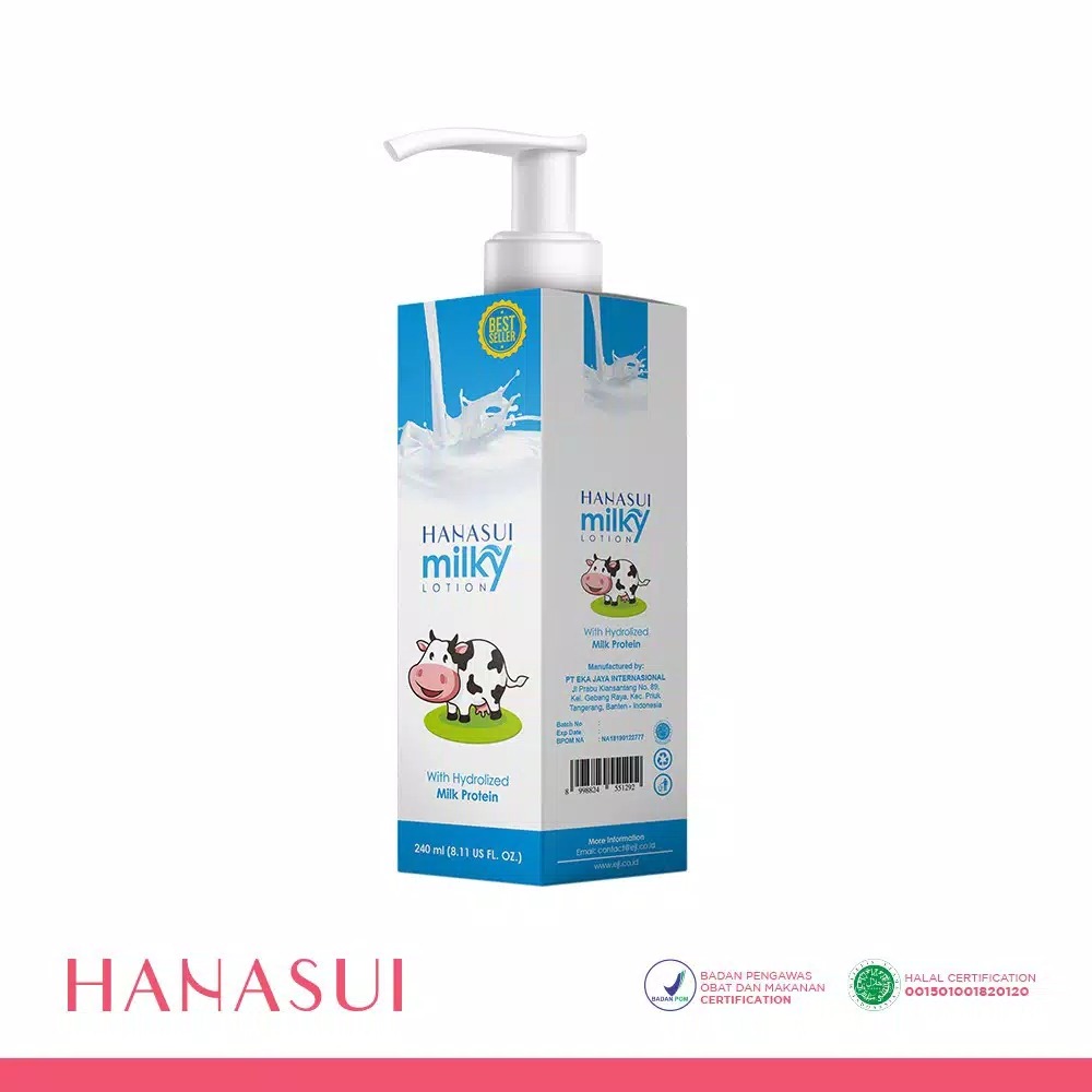 HANASUI Milky Hand &amp; Body Lotion 240ML - Body Lotion Hanasui Halal Original BPOM