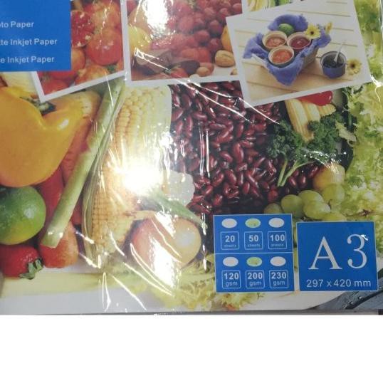 

♩ Kertas Foto Double Side Matte Inkjet Paper A3 200GSM - 50 Sheet ◌