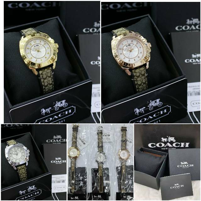 [ GROSIR ] Jam Wanita Coach | Coach watch ladies tali kulit motif