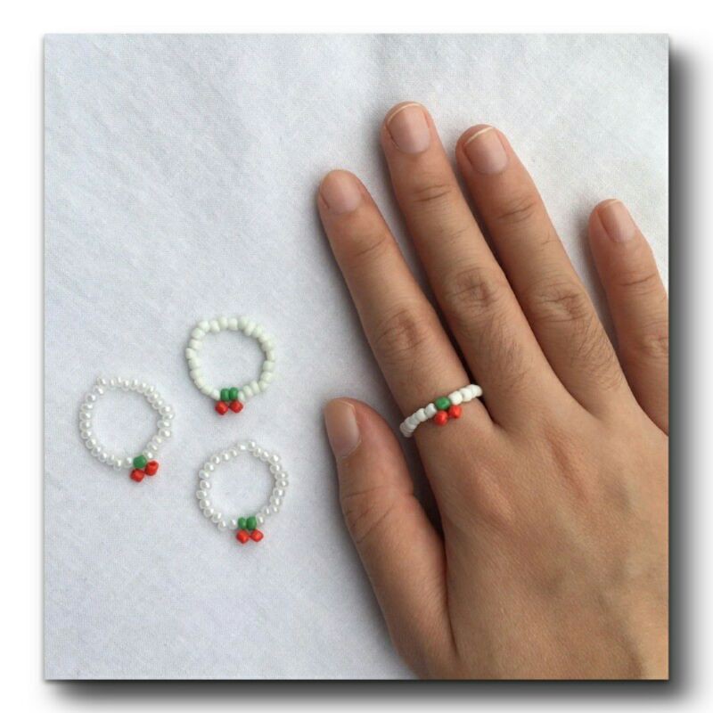 Cincin mute Bunga / Candy Glow Road Lamp Fan's Beads Ring /Cincin manik manik