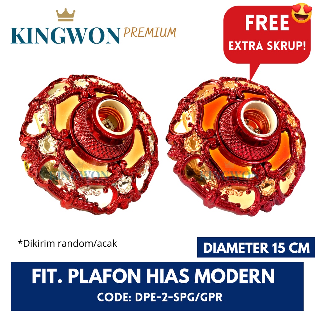 FITTING LAMPU PLAFON HIAS MODERN E27 DPE 2 SPG KINGWON