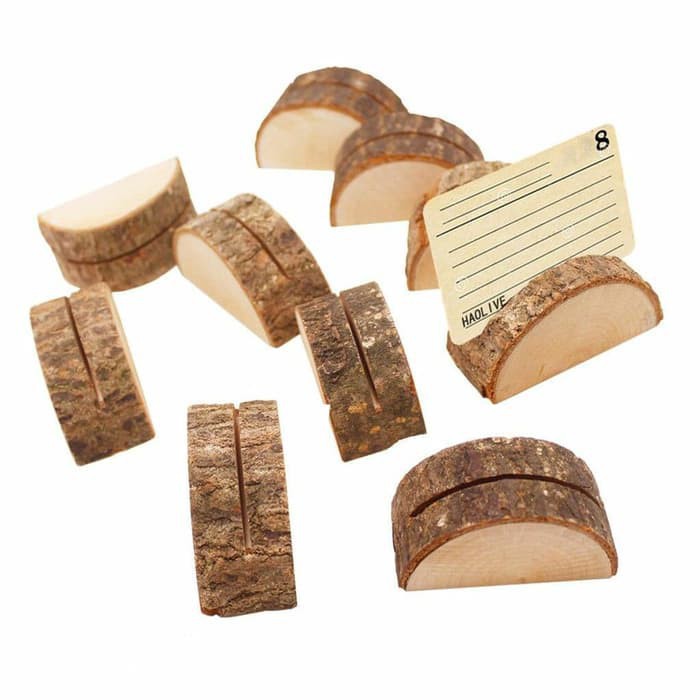 

Rustic wood place card holder 8x4 cm party wedding table name card holder