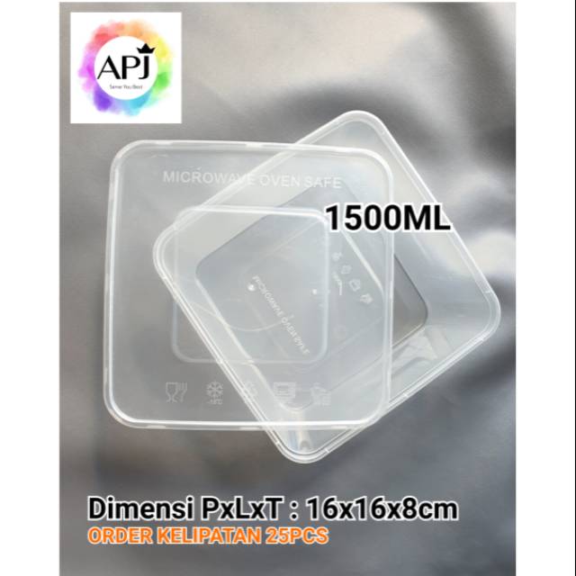 Kotak Plastik Bening/ Box Plastik/ Thinwall/Kotak Plastik 1500ml
