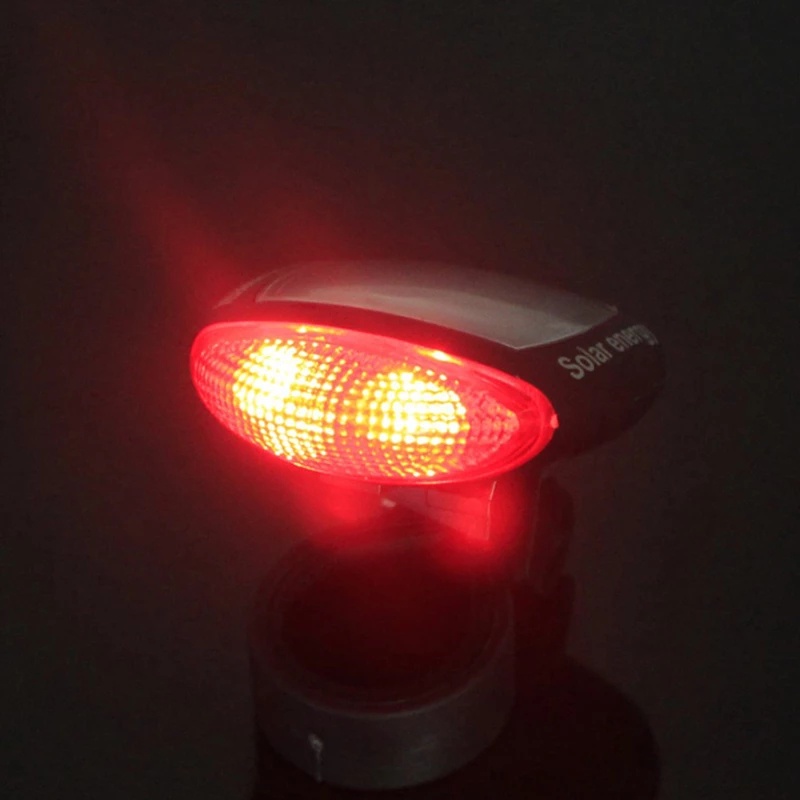 1 Pcs Mini LED Solar Charging Bicycle Rear Light/ Portable Night Road Cycling Safety Lamp