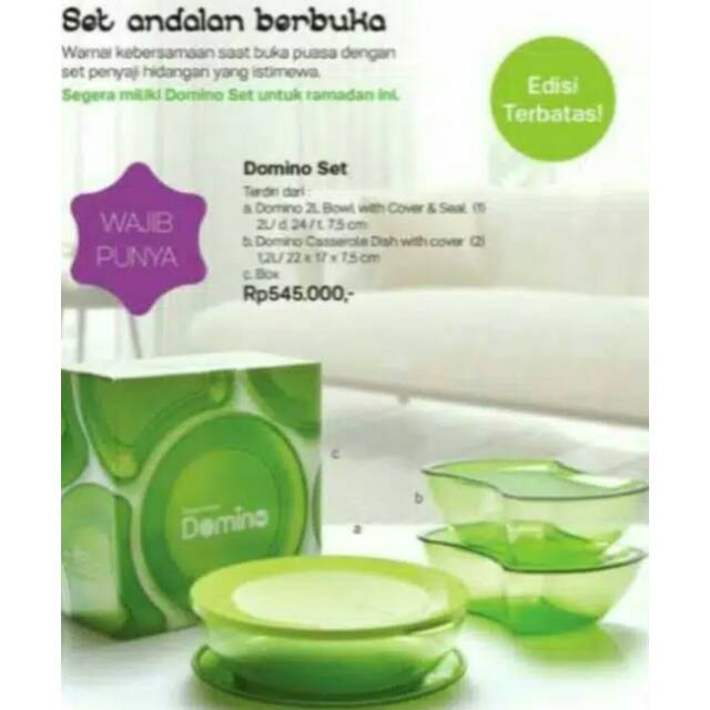 Domino Set Tup 1 set Hijau HK 545.000