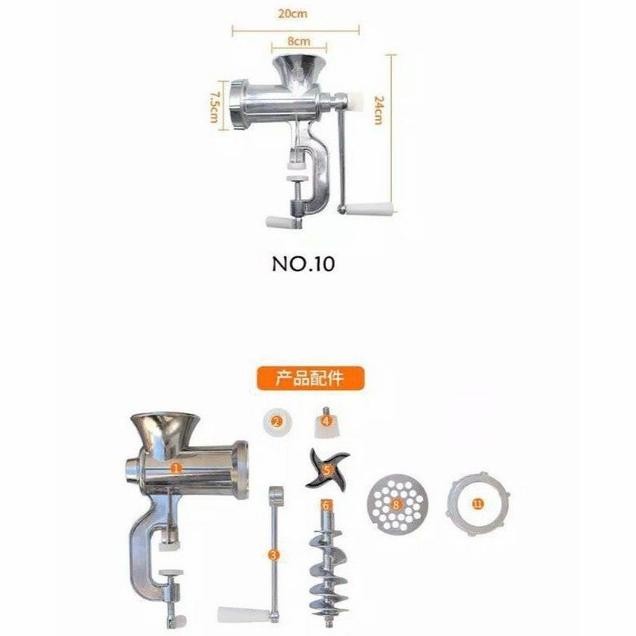 COD Gilingan Danging Stainless Vipoo A10# / Meat Mincer Manual Besi VIPOO A10# /  ALAT PENGGILING DANGING MANUAL VIPOO A10#