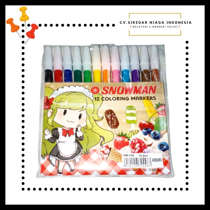 

Spidol 12 Warna / Krayon Putar / Rolling Crayon Snowman Coloring Marker Pencil Type Original Murah Berkualitas