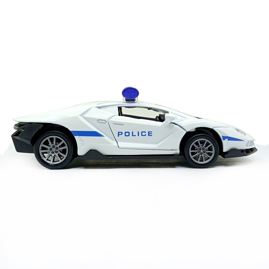 Toy Addict Lamb0rghini Police Car Putih Diecast Mainan Mobil Polisi