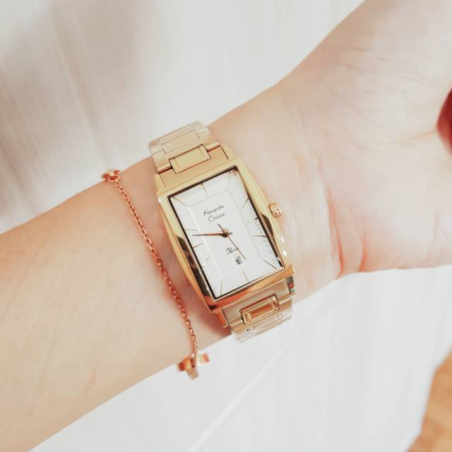 Jam Tangan Alexandre Christie AC 2802 LH Rantai Gold Wanita / Cewek Original