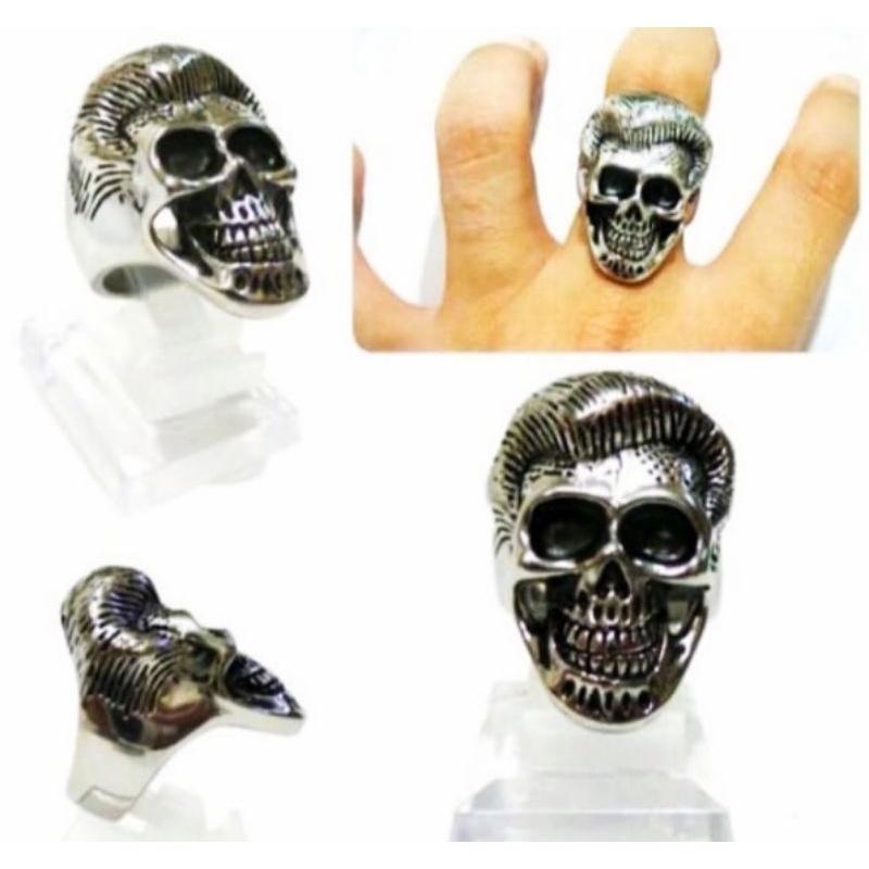 Cincin skull ring Titanium TENGKORAK pria keren