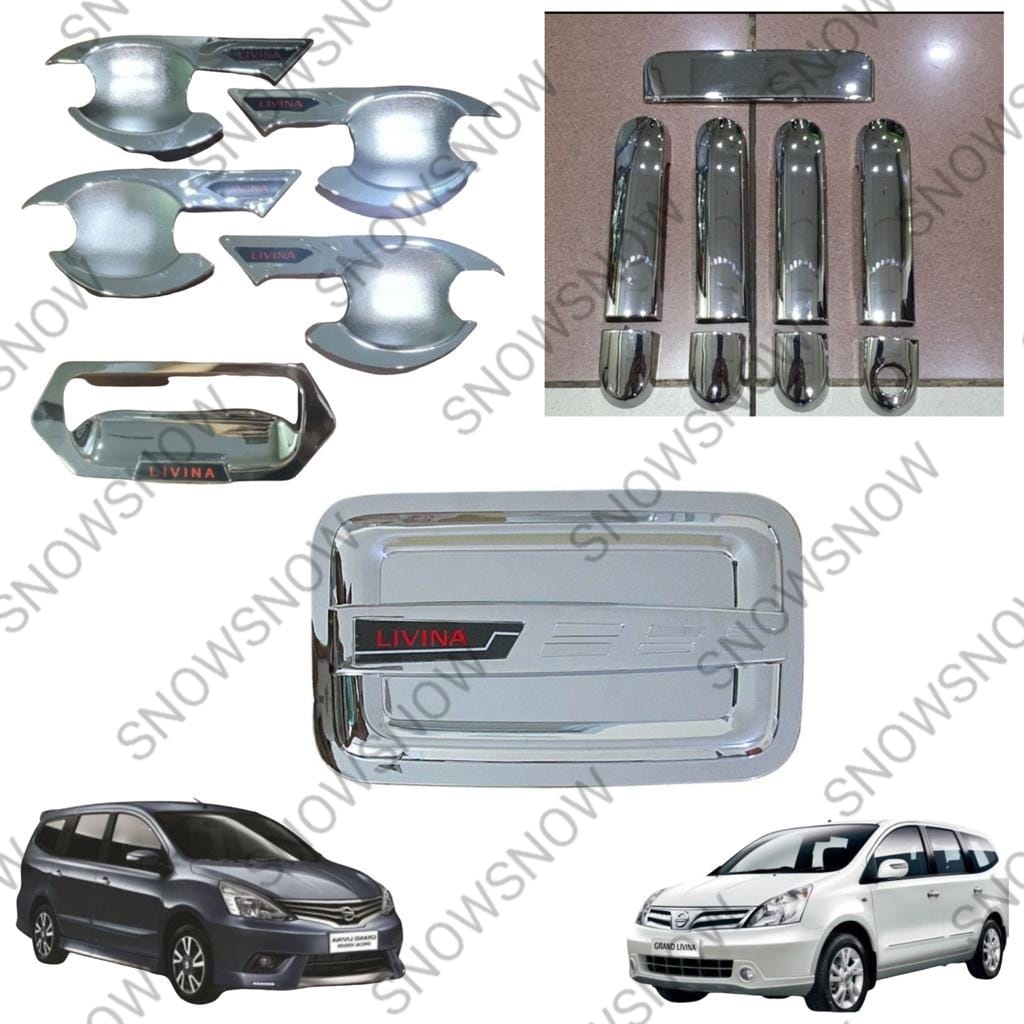 Paket Outer Handle Tank Cover Nissan Grand Livina Hitam Chrome