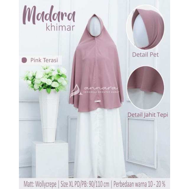 size XL Khimar Annara bergo wollycrepe Hijab pad antem