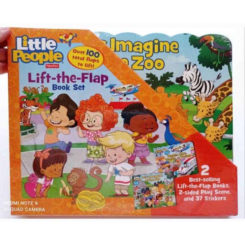 Fisher Price Little People Lift-the-flap 2-book Set (Let's Imagine at the Zoo + Planes, Cars, Trucks
