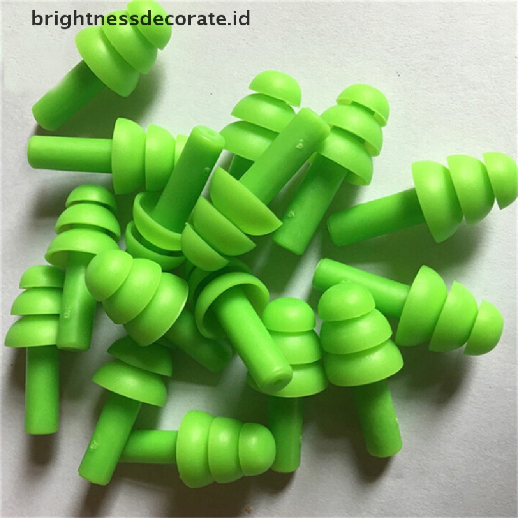 20 Pcs Ear Plugs Bahan Silikon Anti Bising Untuk Belajar Tidur