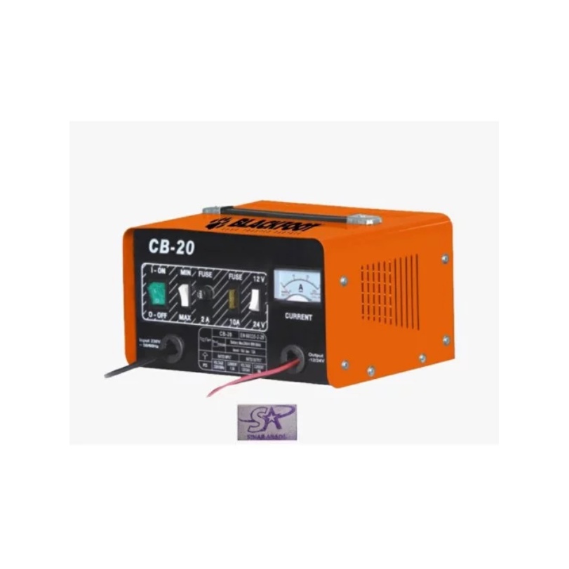 Charger CAS Aki 20 Ampere MOBIL MOTOR Accu 12v 24v BLACKFOOT TERMURAH