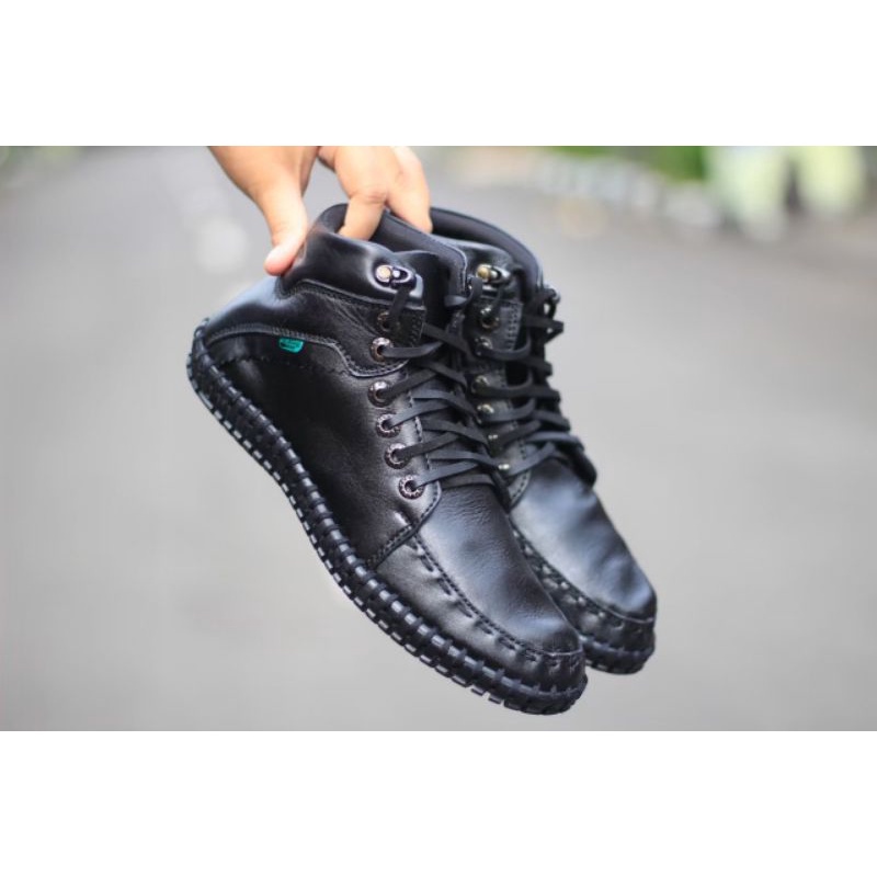 sepatu boot kulit pria asli - sepatu kulit pria - sepatu casual formal fashion kerja kantor proyek - sepatu pansus pria