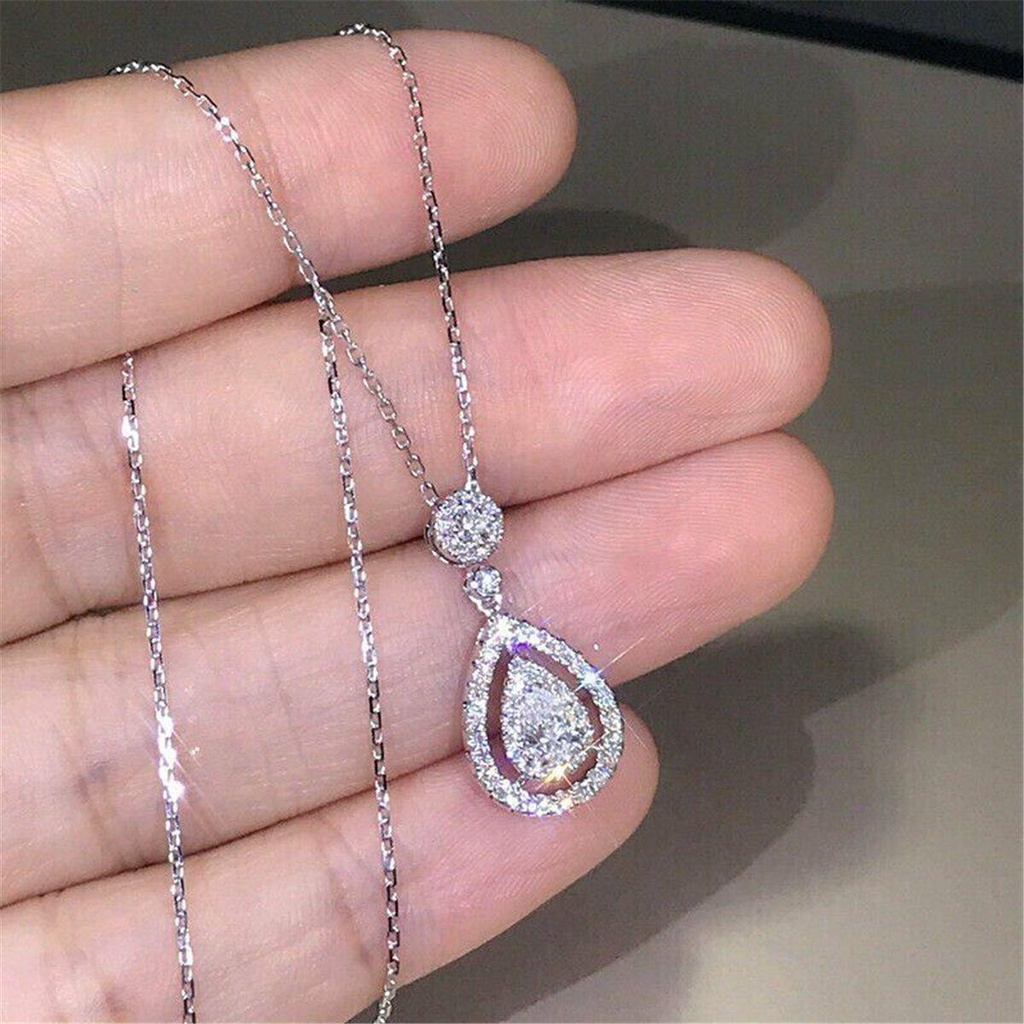 Nanas Safir Perak Kalung Fashion Rantai Pernikahan Liontin Kalung