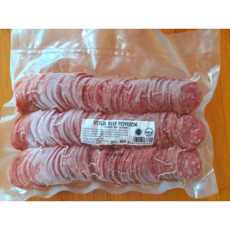 

beef pepperoni 500 gr. pepperoni seri bernardi