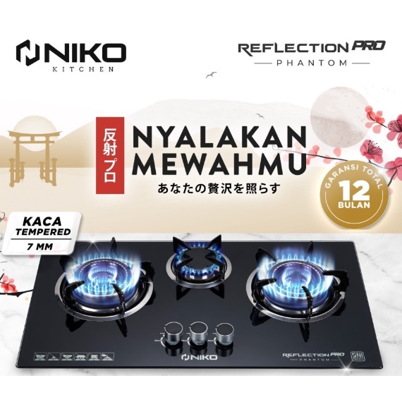 NIKO KOMPOR GAS 3 TUNGKU REF PRO PHANTOM