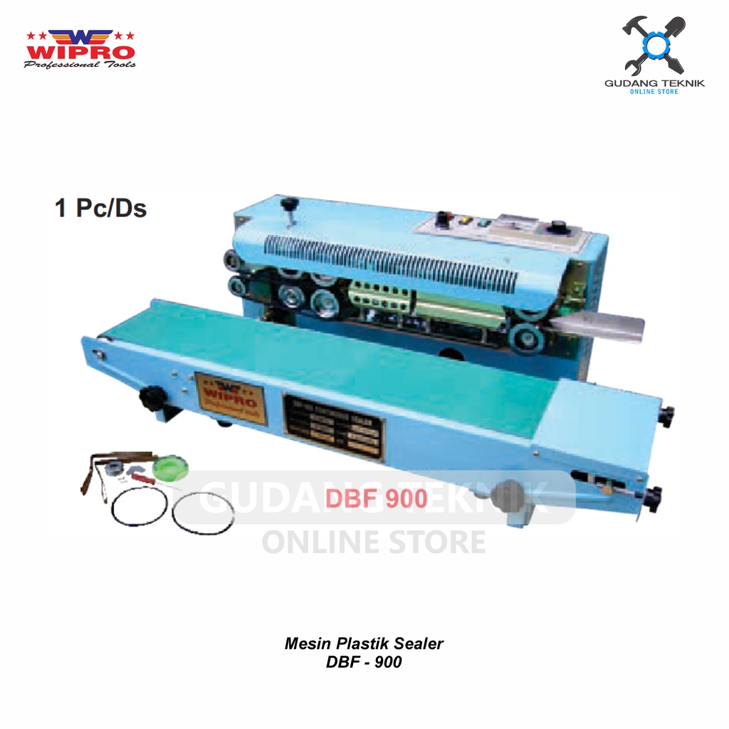 Mesin Press Plastik Sealer WIPRO DBF-900 / Pres Plastik / Machine Continous Band Sealer Horizontal WIPRO DBF900 - DBF 900 WIPRO Siler Perekat Plastik