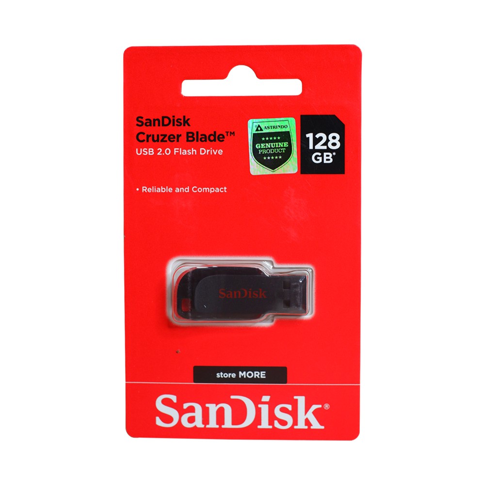 E_   Sandisk Flashdisk Cruzer Blade 128GB USB 2.0 Cruzer Blade CZ50 ORIGINAL