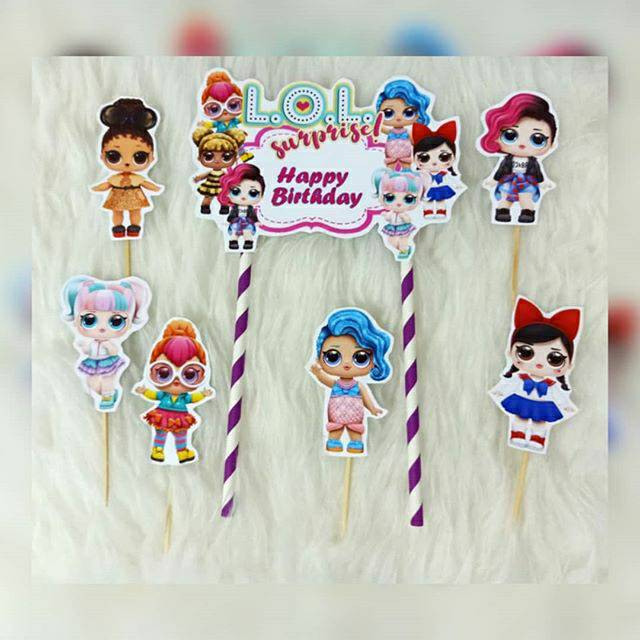 Topper Lol Terbaru topper ulang tahun topper pudding topper tart hiasan kue