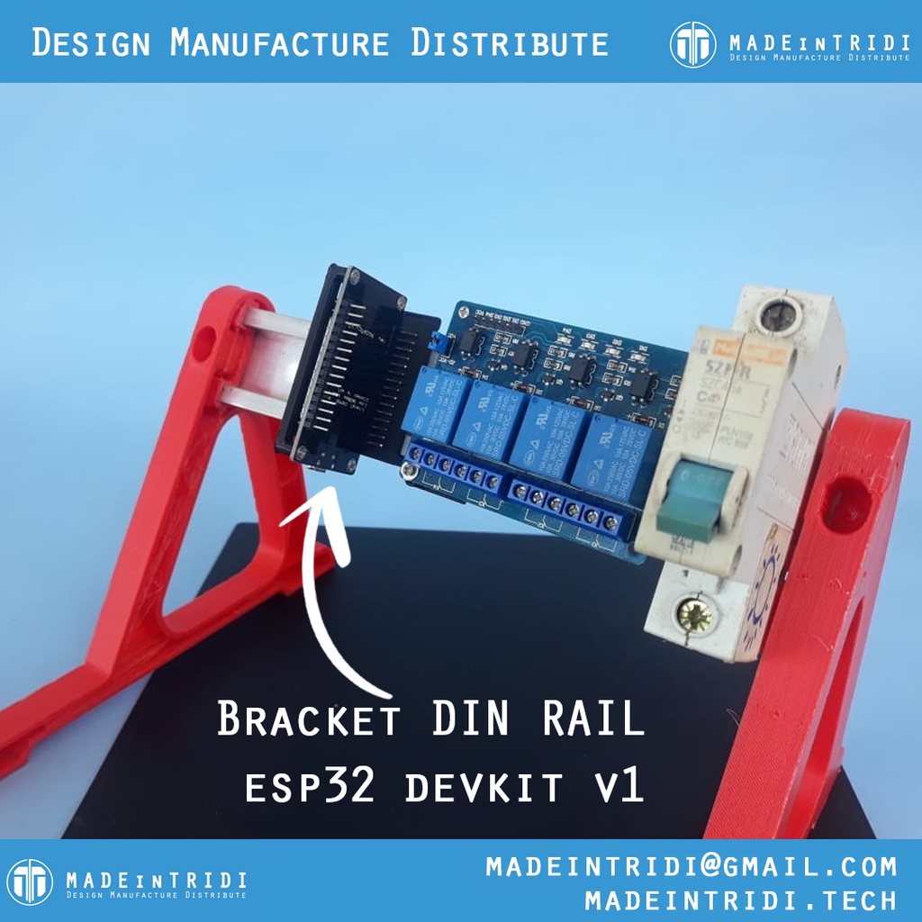 DIN Rail Mounting esp32 devkit v1 Mount Bracket DIN RAIL esp32