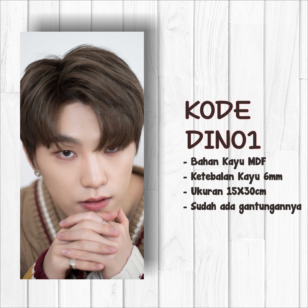 Walldecor Seventeen Dino 15x30cm Wall Decor Poster Kayu Hiasan Dinding KPOP Korea glossy