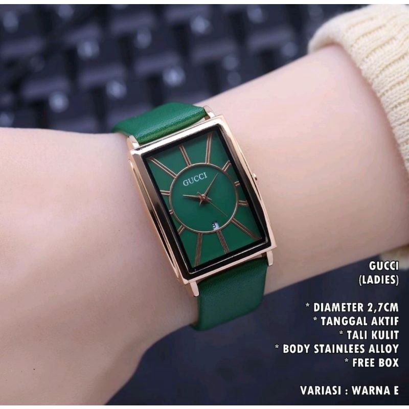 Jam Tangan Wanita Kulit Terlaris Persegi Panjang Leather Strap