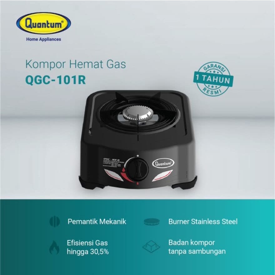 Paket Kompor Gas 1 Tungku QGC-101 R dan Selang Regulator QRL 142