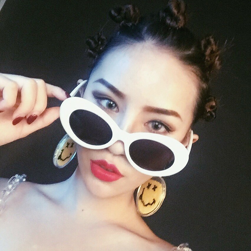 Kacamata Hitam Bulat Wanita/Pria Kacamata Hitam Korean Gaya Murch Cewek Sunglasses