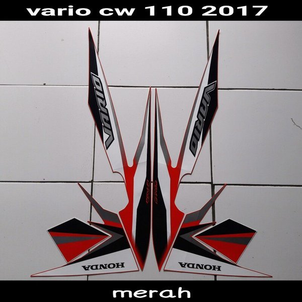 stiker motor vario cw 110 fi cbs 2017 merah