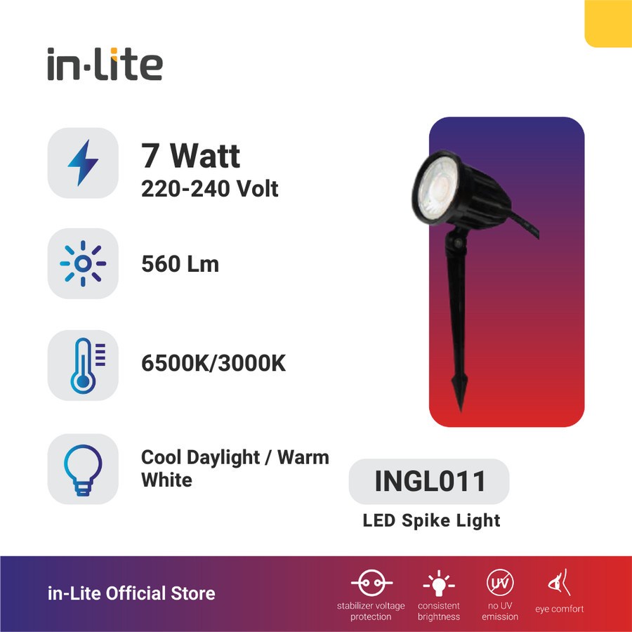 INLITE Lampu Taman Tancap 7w Spike Light INGL011 Lampu Taman 7W 7 Watt