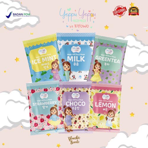 [Beli 25 Free Goodie Bag] Masker yeppu yeppu by kiyowo 20Gr wash off face mask _Lynn Design