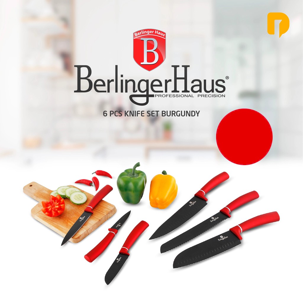 Jual Berlinger Haus Knife Set Burgundy 6 Pcs | Shopee Indonesia