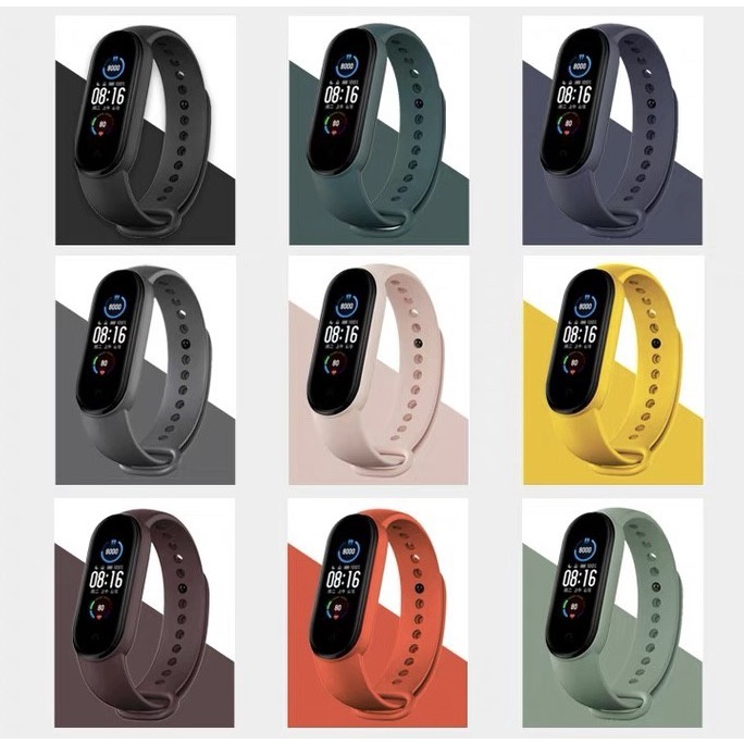 Tali Silikon Monokrom Mi Band 5 dan Mi Band 6 Replecement Strap Tali J - pink