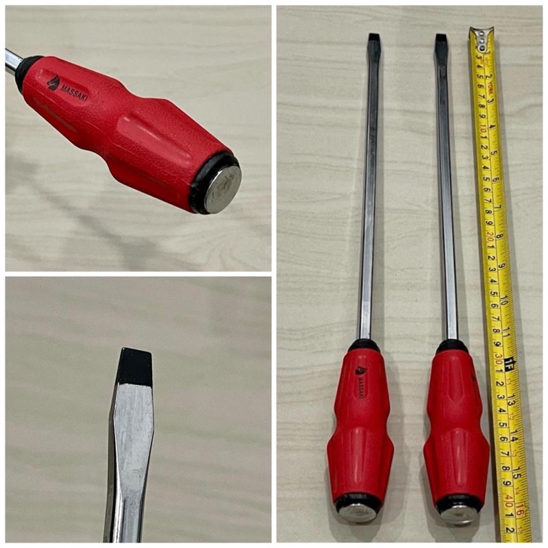 12” inci (-) plat rata MASSAKI asli ORIGINAL Obeng ketok gg karet tokok gedor tembus panjang 40cm st