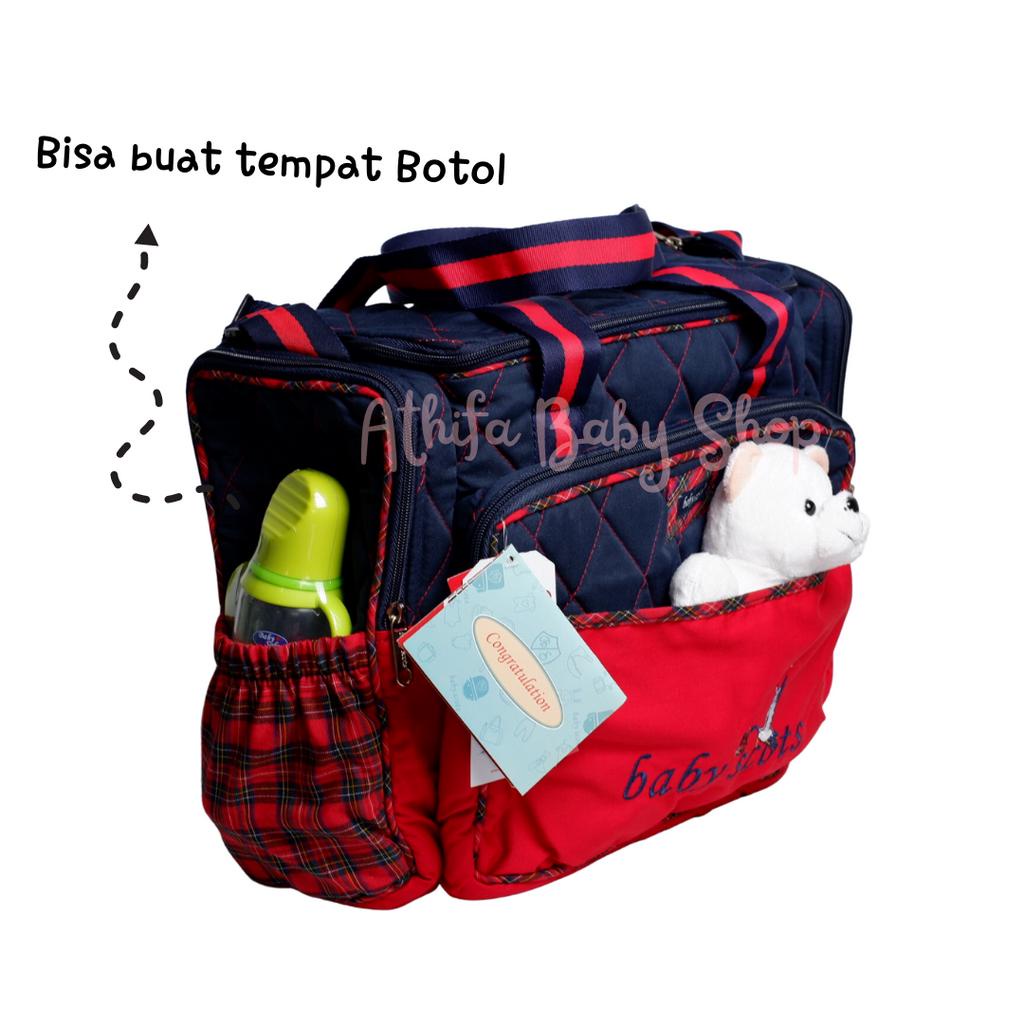 Tas Besar Popok Perlengkapan Bayi Diaper Bag Baby Scots Embroidery Kado Ibu Hamil Melahirkan