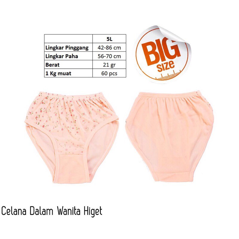 Celana Dalam Wanita CD Wanita Jumbo Higet XL XXL/3L XXXL/4L XXXXL/5L CD OBRAL TERMURAH Bahan Katun