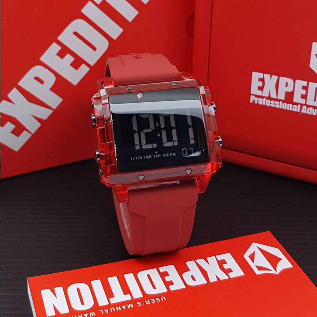 jam tangan expedition 6817 original digital - red