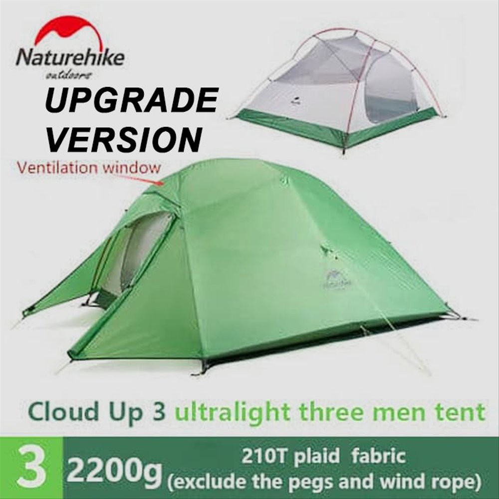 Tenda Naturehike Cloud up 3 210T Upgrade Version Hijau -