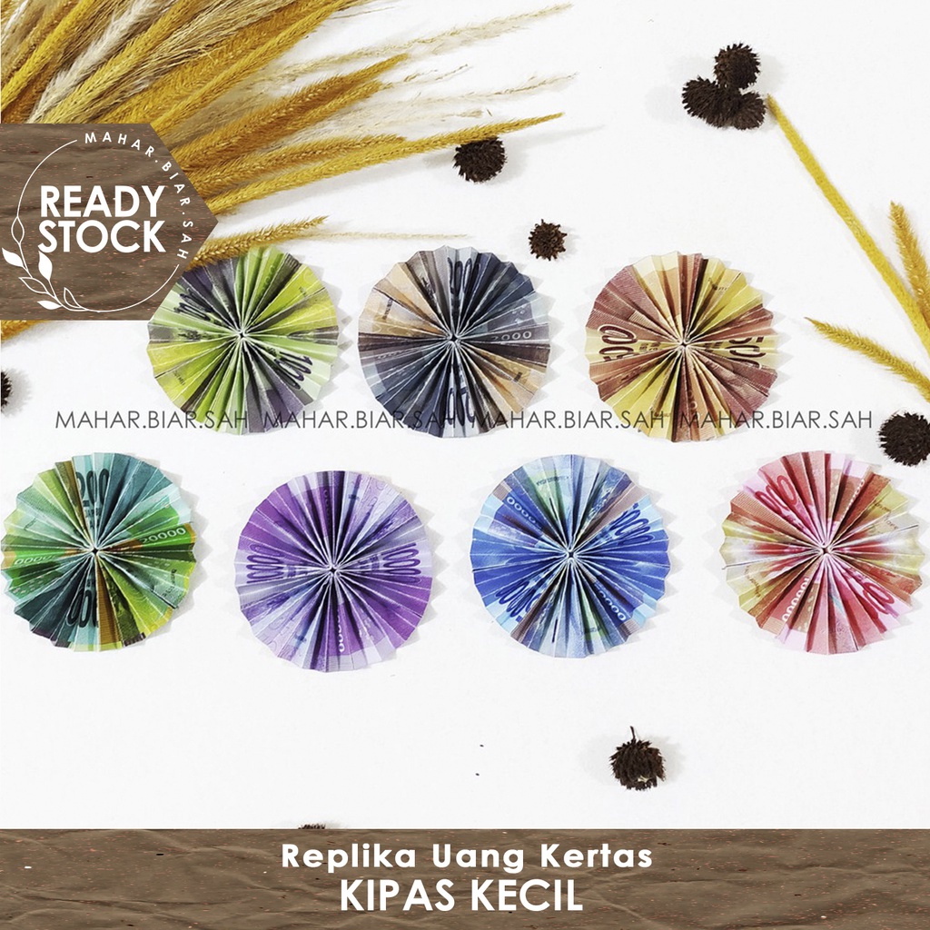 RS Origami Kipas Kecil dari Replika Uang Kertas / Mahar / Seserahan / Dekorasi