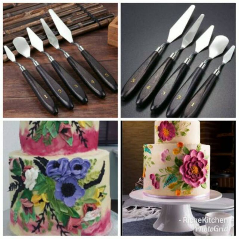 pisau pallete painting knive 5pcs pisau lukis kue