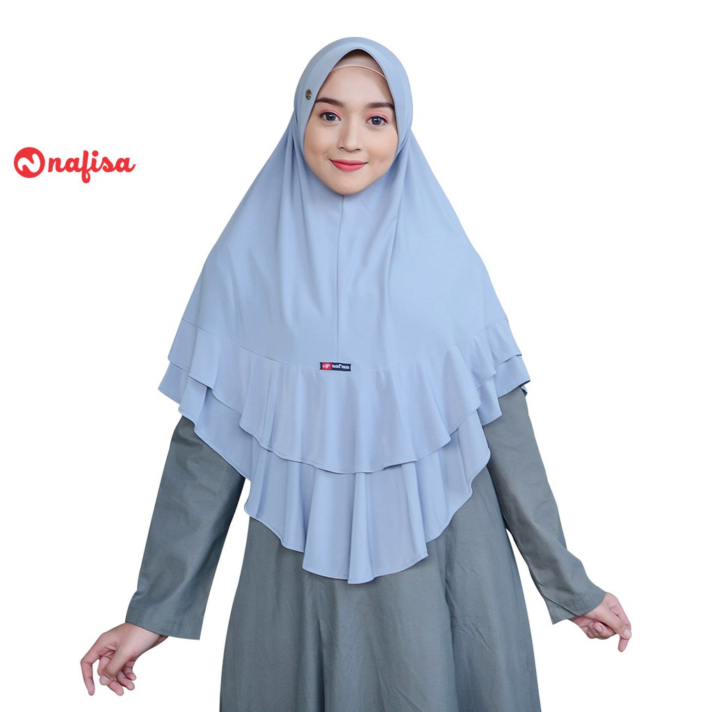 Nafisa Anita Yess | Kerudung Instan Syar'i | Jilbab Instan Bergo-ABU MUDA