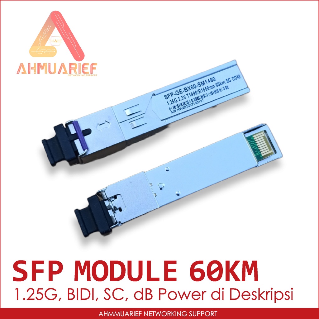 SFP MODULE FIBER OPTIC BIDI SM SC 1.25G 1G SINGLE MODE FIBER OPTIK