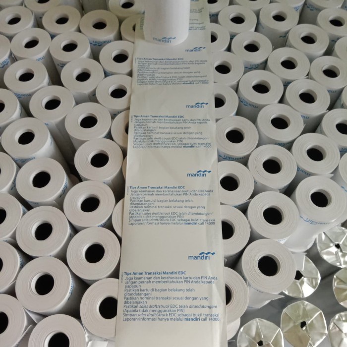 

KERTAS SETRUK THERMAL EDC BANK MANDIRI 57X30 MM 10 PAK (100 ROLL)