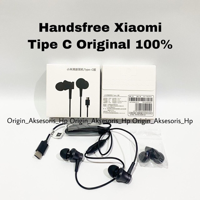 Headset Xiaomi Tipe C Original Earphone Xiao Mi Type C Mi Tipe C (Bukan Jack)