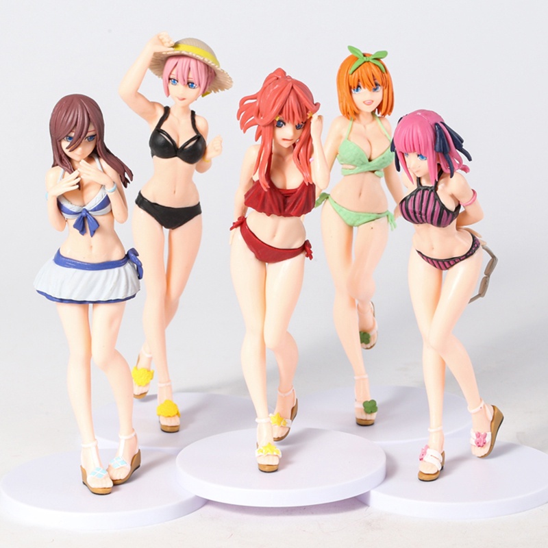 Mainan Action Figure Anime The Quintessential Quintuplets Nakano Miku Bikini Bahan PVC Ukuran 20cm Untuk Koleksi