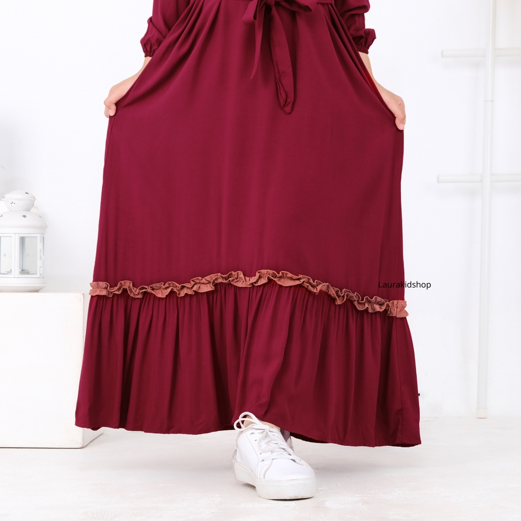 Gamis Anak / Gamis Anak Perempuan / Baju Muslim Anak Perempuan Bianca By Laurakids 5-10 Tahun