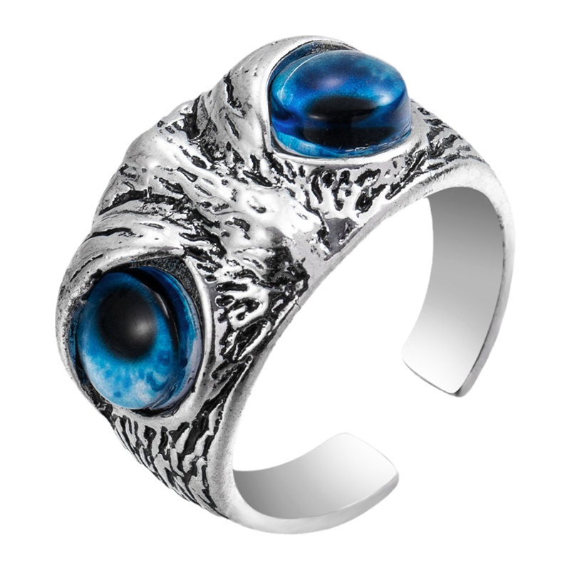 Fancyqube Cincin Model Terbuka Dapat Disesuaikan Desain Ular Kupu-Kupu Geometris Antik Gaya Retro Punk Untuk Unisex